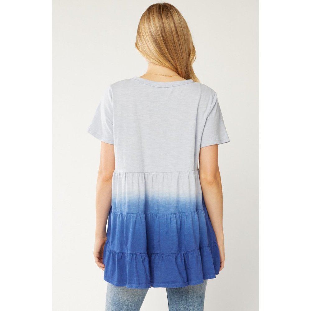 Entro Ombre Tiered Top, Blue - Picture 4 of 6